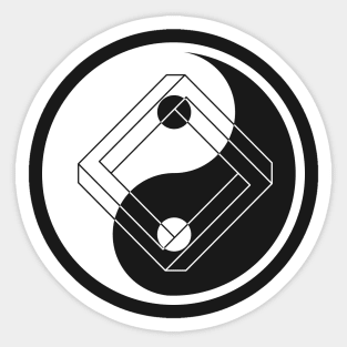 Geometry Yin Yang on Black Sticker